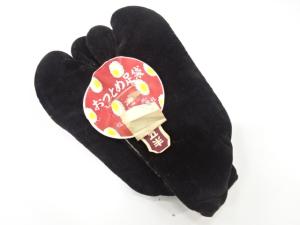 アンティーク　福助　ビロード　黒足袋(12.5センチ・2枚コハゼ)